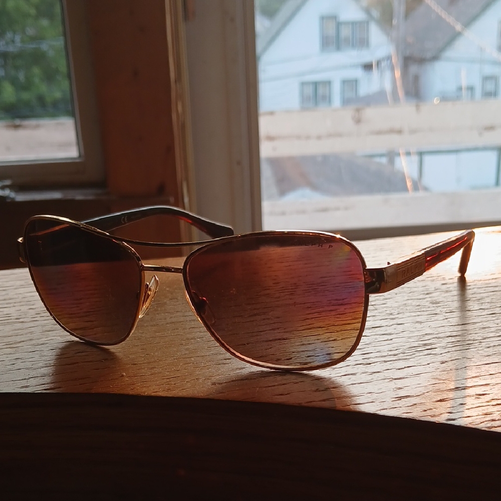Ralph Lauren Gold Aviator Sunglasses